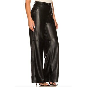 Good American Black Wide-Leg Trousers